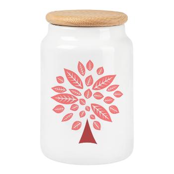 Arbre - Boîte à biscuits avec couvercle en bois - blanc - Devant