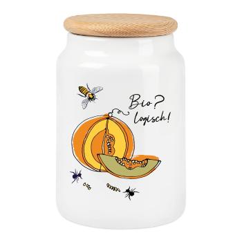 Biologiste, Citrouille, Fourmis - Boîte à biscuits avec couvercle en bois - blanc - Devant