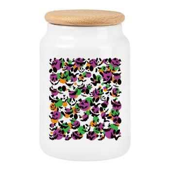 Fête fantôme. - Boîte à biscuits avec couvercle en bois - blanc - Devant