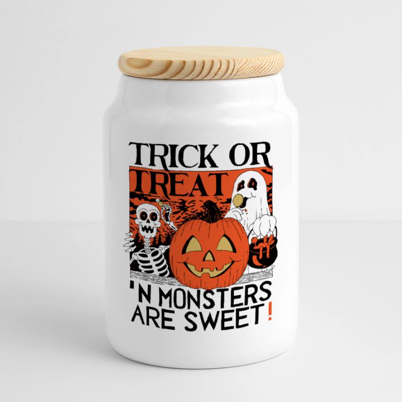 Süßes oder Saures Keksdose mit Holzdeckel