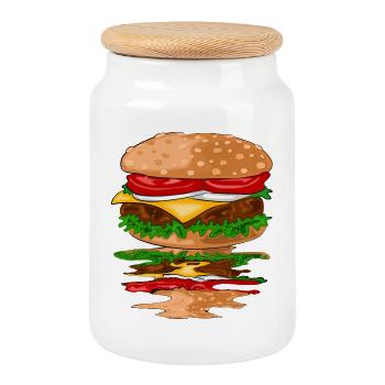 Hamburger - Keksdose mit Holzdeckel - Weiß - Vorne