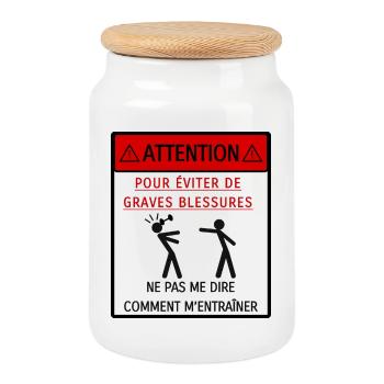 Ne pas me dire comment m'entraîner - Boîte à biscuits avec couvercle en bois - blanc - Devant