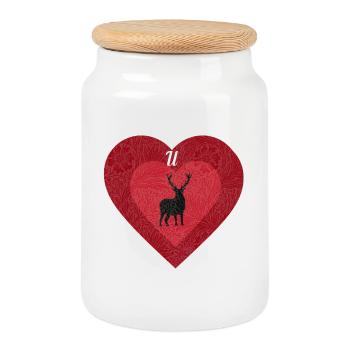 Liebe U Liebe - Keksdose mit Holzdeckel - Weiß - Vorne