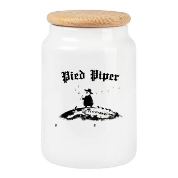 Pied Piper (Black Death VI) - Cookie Jar with Wooden Lid - white - Front