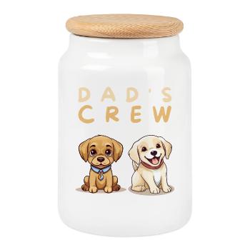 L’équipe de papa : Les Petits Compagnons - Boîte à biscuits avec couvercle en bois - blanc - Devant
