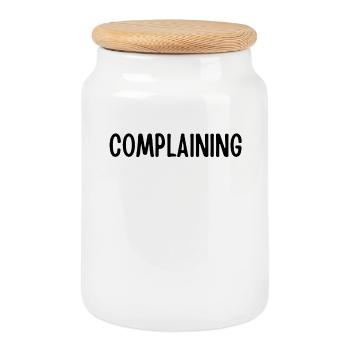 Complaining Is My Full-Time Job - Cookie Jar with Wooden Lid - white - Front