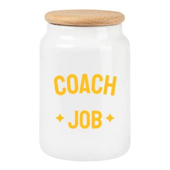 Coach Mindset Tee: Tough Love Motivation - Cookie Jar with Wooden Lid - white - Front