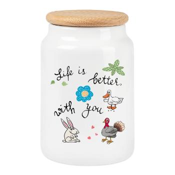 life is better with you - Keksdose mit Holzdeckel - Weiß - Vorne