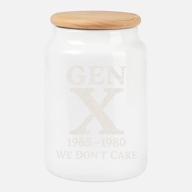 Generation X - We don't care - Cookie Jar with Wooden Lid - white