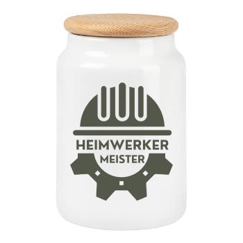 DIY Master – Proud DIY Design - Cookie Jar with Wooden Lid - white - Front