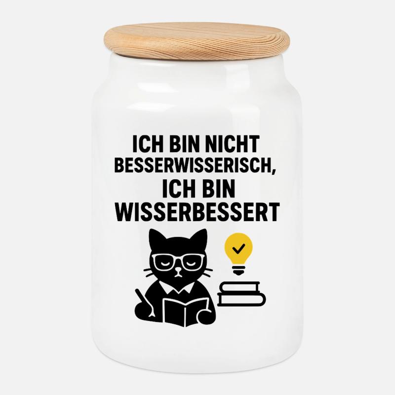Besserwisser - Keksdose mit Holzdeckel - Weiß