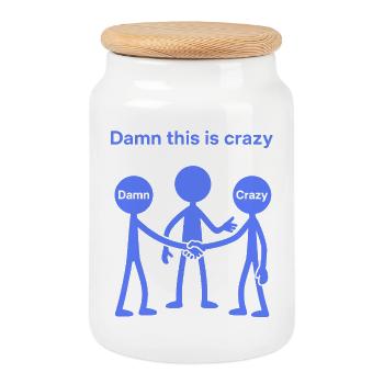 Schräger Matchstick Man Gen Z Humor Ironie - Keksdose mit Holzdeckel - Weiß - Vorne