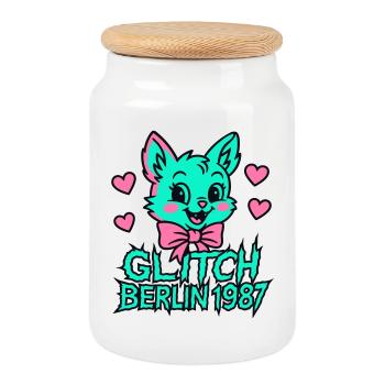 Glitch, Berlin 1987 - Cookie Jar with Wooden Lid - white - Front