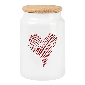 I love Norway, Norwegian pride - Cookie Jar with Wooden Lid - white - Front