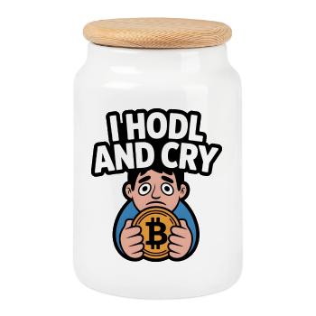 T-shirt humoristique hommage au bitcoin - Boîte à biscuits avec couvercle en bois - blanc - Devant