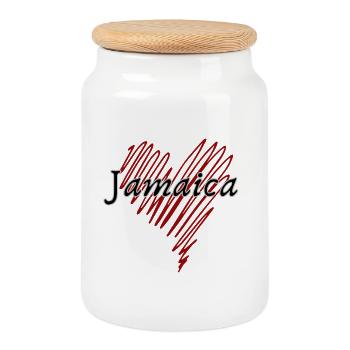I Love Jamaica, Made in Jamaica - Keksdose mit Holzdeckel - Weiß - Vorne