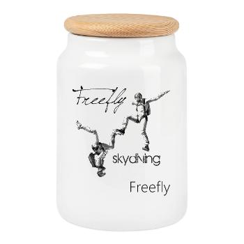 Freefly Skydiving - Keksdose mit Holzdeckel - Weiß - Vorne