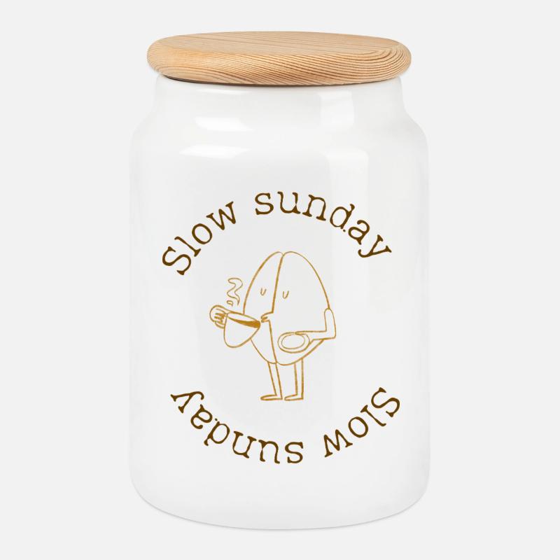 Slow Sunday - Keksdose mit Holzdeckel - Weiß