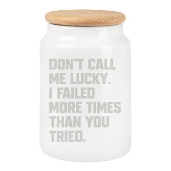 Humorous quote for confidant - Cookie Jar with Wooden Lid - white - Front