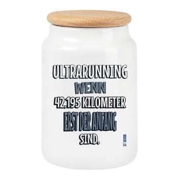 Ultra-running - quand un marathon ne suffit pas - Boîte à biscuits avec couvercle en bois - blanc - Devant