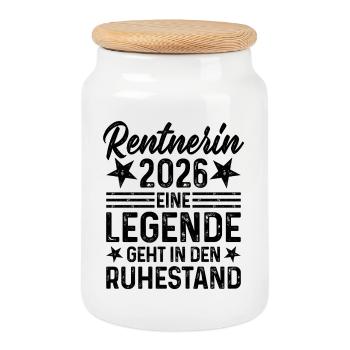 Retraité 2026 Une légende prend sa retraite - Boîte à biscuits avec couvercle en bois - blanc - Devant