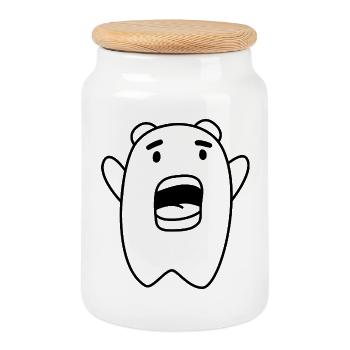 Nerd Scream – Humour geek et physique - Boîte à biscuits avec couvercle en bois - blanc - Devant