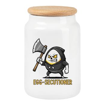 Egg-xecution Time - Cookie Jar with Wooden Lid - white - Front