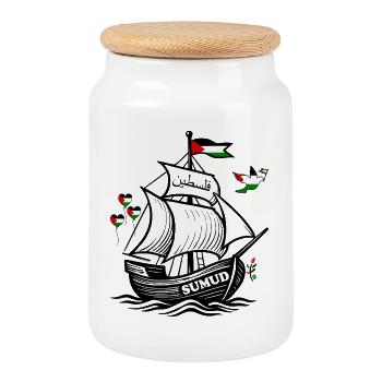 Free palestine - free gaza - Keksdose mit Holzdeckel - Weiß - Vorne