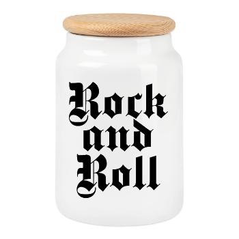 Rock'n'Roll GPTHIC Logo-Design. - Keksdose mit Holzdeckel - Weiß - Vorne
