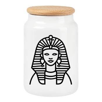 pharaon - Boîte à biscuits avec couvercle en bois - blanc - Devant