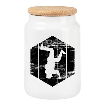 Breakdancer - Keksdose mit Holzdeckel - Weiß - Vorne