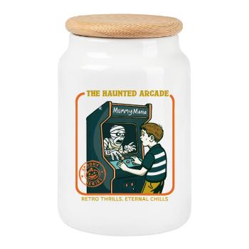 The Haunted Arcade - Cookie Jar with Wooden Lid - white - Front