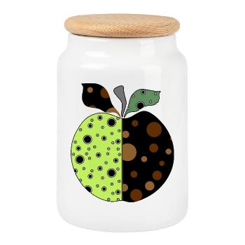 Apfel - Keksdose mit Holzdeckel - Weiß - Vorne