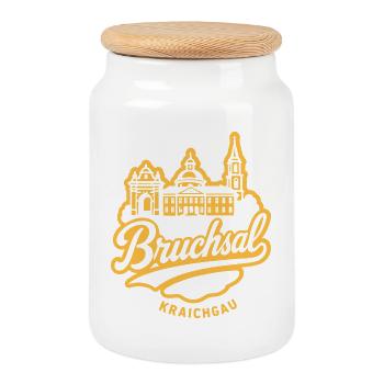 Bruchsal Kraichgau Illustration Design - Keksdose mit Holzdeckel - Weiß - Vorne