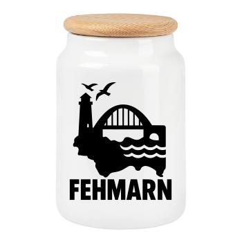 fehmarn schleswig holstein - Keksdose mit Holzdeckel - Weiß - Vorne