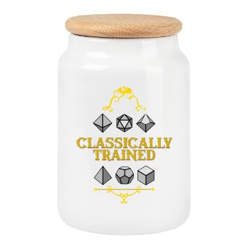 Classically Trained Dice Mastery - Cookie Jar with Wooden Lid - white - Front