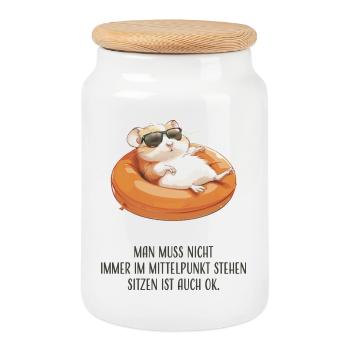 Vous n’avez pas toujours besoin d’être le centre d’attention - Boîte à biscuits avec couvercle en bois - blanc - Devant