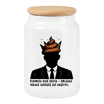 Les visions sont géniales ! - Boîte à biscuits avec couvercle en bois - blanc - Devant