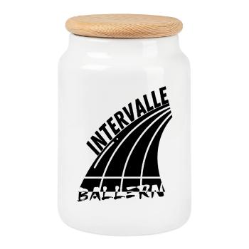 Speed without limits. Intervals make you fast - Cookie Jar with Wooden Lid - white - Front