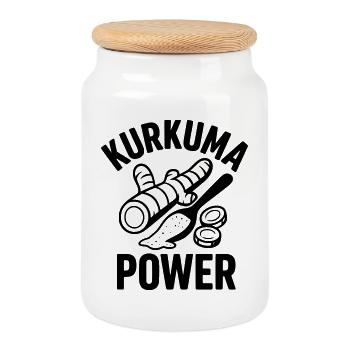 kurkuma power - Keksdose mit Holzdeckel - Weiß - Vorne