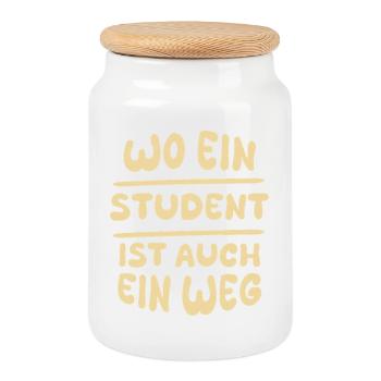 Étudiant en tant qu’étudiant - Boîte à biscuits avec couvercle en bois - blanc - Devant