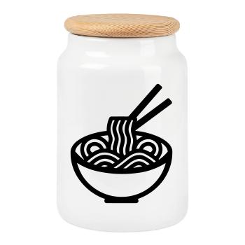 Ramen - Keksdose mit Holzdeckel - Weiß - Vorne