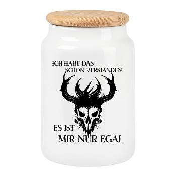 Ich habe das schon verstanden es ist mir nur egal  - Keksdose mit Holzdeckel - Weiß - Vorne