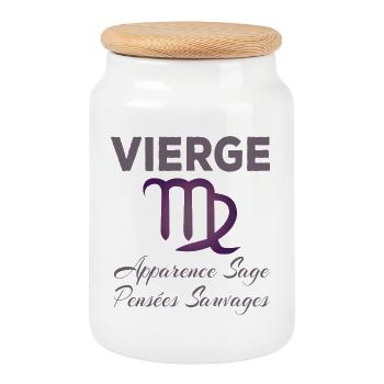 Vierge - Boîte à biscuits avec couvercle en bois - blanc - Devant