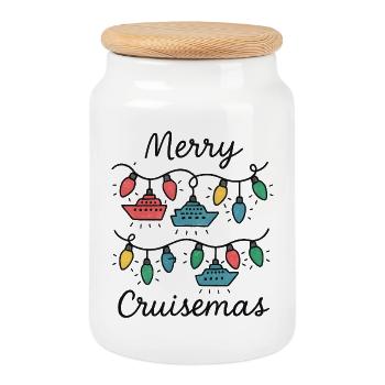 Merry Cruise Mas Lustige Weihnachtskreuzfahrt - Keksdose mit Holzdeckel - Weiß - Vorne