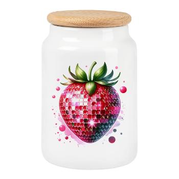 Costume de carnaval Fraise - Boîte à biscuits avec couvercle en bois - blanc - Devant