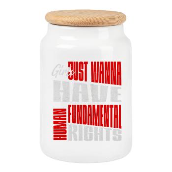 Droits des femmes Droits fondamentaux Présentation - Boîte à biscuits avec couvercle en bois - blanc - Devant