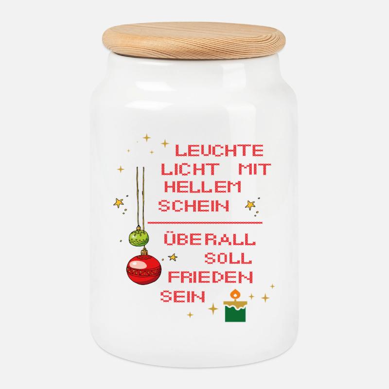 Leuchte Licht mit hellem Schein - Keksdose mit Holzdeckel - Weiß