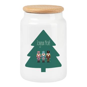 Merry Christmas - Boîte à biscuits avec couvercle en bois - blanc - Devant