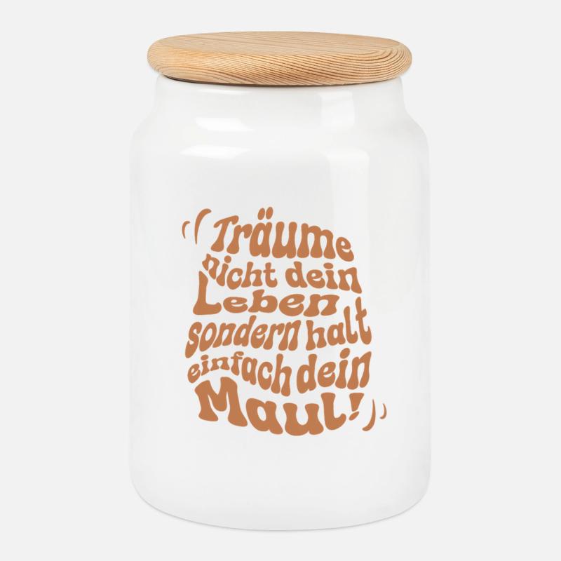 Hör auf zu Träumen - Keksdose mit Holzdeckel - Weiß